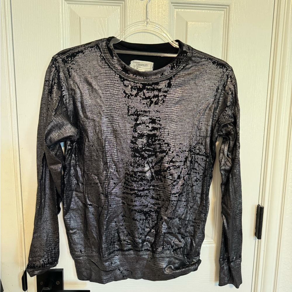 Current|Elliott Metallic Black Women's Top